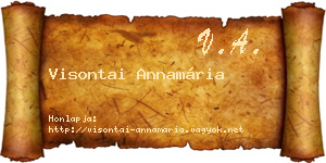 Visontai Annamária névjegykártya